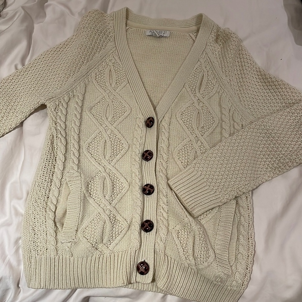 Forever 21 cream cardigan